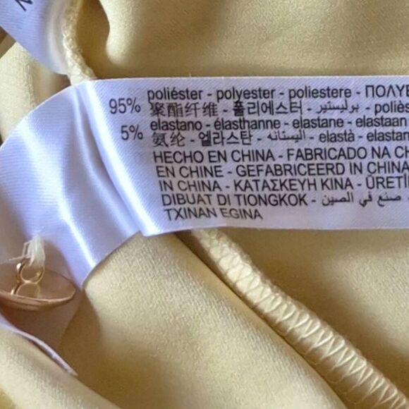 Zara Faux Suede Dress Light Yellow Sz XL - Picture 8 of 8